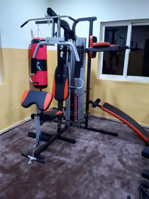 3 Station Gym With Punching Bag