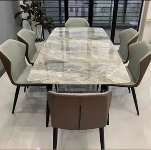 New Classic Marble Top 6 Seaters Dining Set