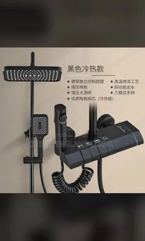 Black Heavy Gage Shower With Temperature Reader