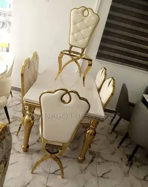 Executive Standard Quality Marble Dining Table With Chairs
