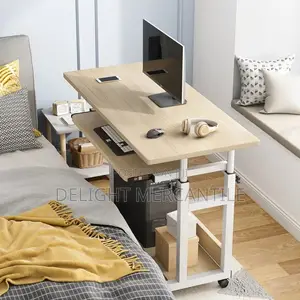 Adjustable Laptop Table With Drawer and Wheel