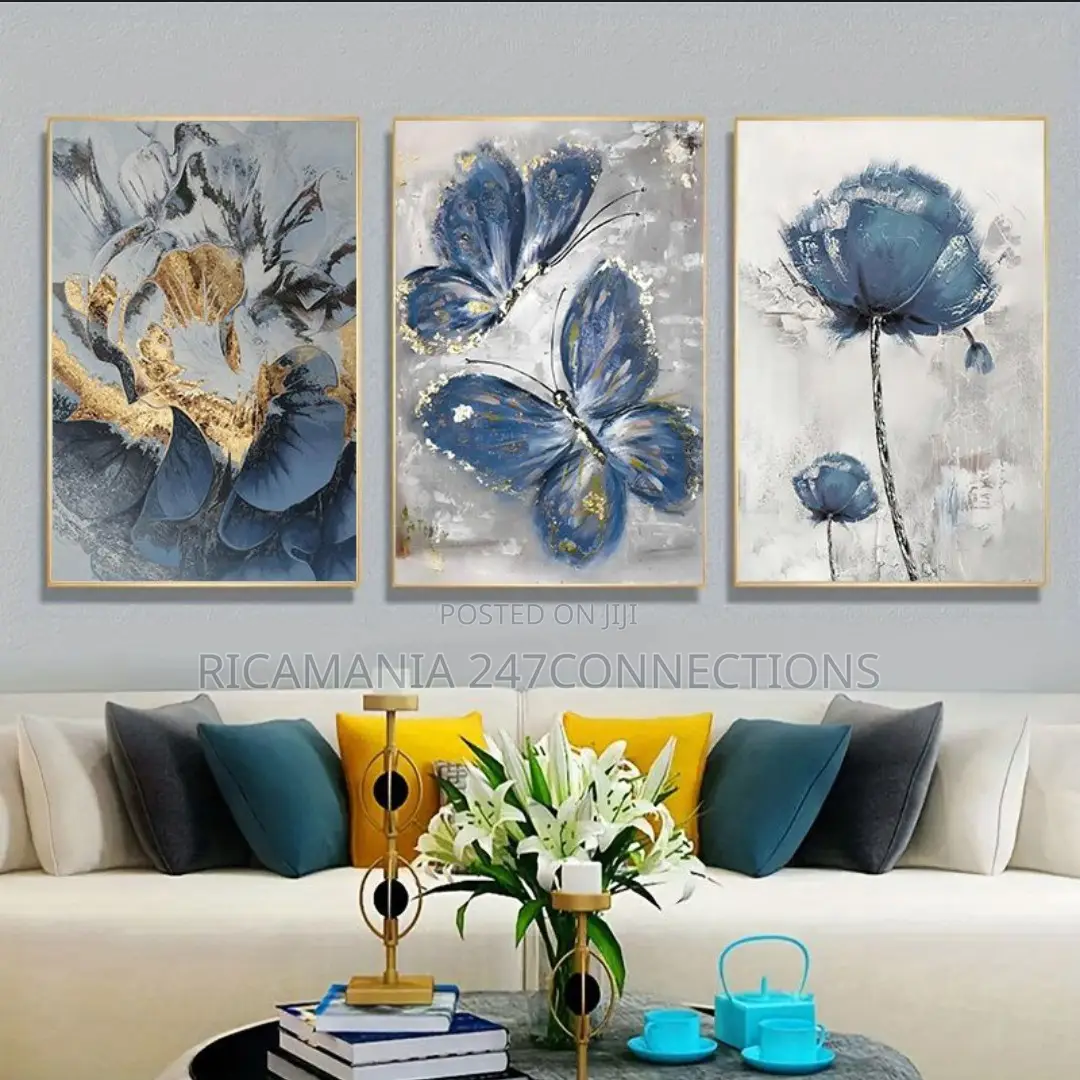 Golden Butterfly Abstract Artwork Frames