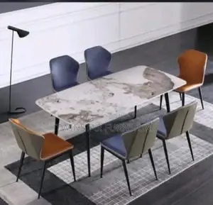 Modern Marble Top Dinning Table Set With 6 Chairs