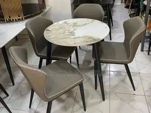 Modern Marble Top Dinning Table Set With 4 Chairs