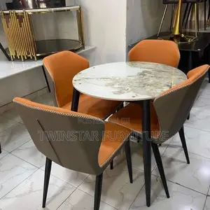 Modern Marble Top Dinning Table Set With 4 Chairs