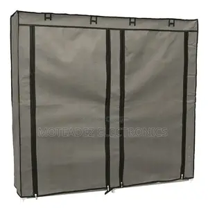 6layer Two Row Fabric Material Dust Proof Shoes Rack With Steel Pipe