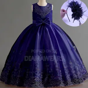 Navy Blue Ceremonial Full Ballgown