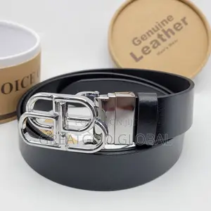 Luxury Genuine Leather Belt Silver Head