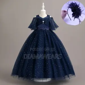 Navy Blue Princess Full Ball Gown