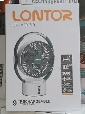 Lontor 9 Inches Portable Rotating Table Fan With Night Light