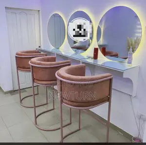 Studio Makeup Chairs and Glass Tables.