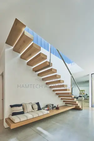Wood Iron Glass Staircase