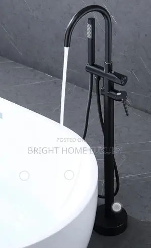 Black Free Standing Bathtub Bathroom Tap