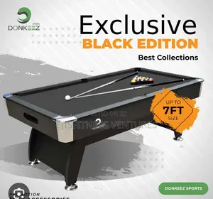 7ft Black Pool Table