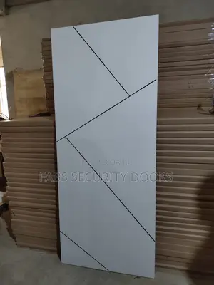 White Wooden Door With Chrome