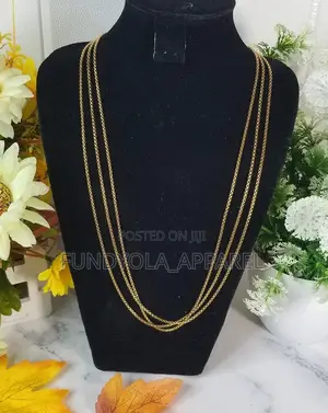 Round Pearl Steel Gold Long Chain