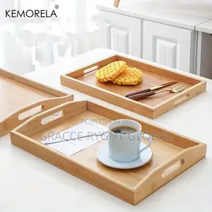 3pcs Quality Wooden Tray With Handle