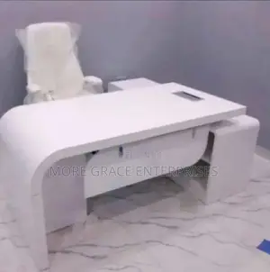 Executive White Office Table and Chair 1.6m