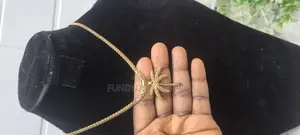 Pearl Steel Gold Short Chain and Pendant