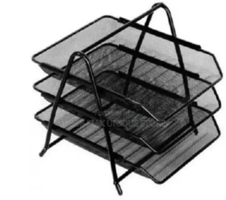 3 Tier Document File Rack - Black