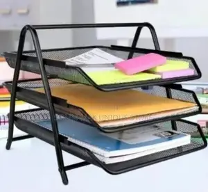 3 Tier Document File Rack - Black