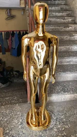Age 6 To 12 Years Unisex Gold Chrome Children Mannequin