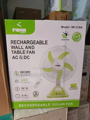 16"Rechargeable Wall and Table Fan Ac Dc