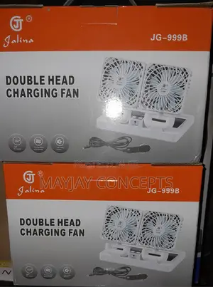 Double Head Solar Table Fan With Solar Panel