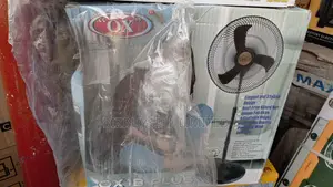 18" Ox Standing Fan, 3 Blades Black.