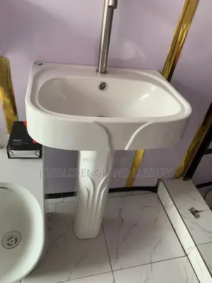 White Plastic Wash Hand Basin With Pedestal