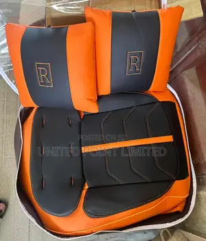 R Power Leather Seat Cover Orange And Black