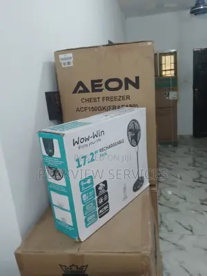 New in (17.2) Inches Wow Win Rechargeable Standing Fan