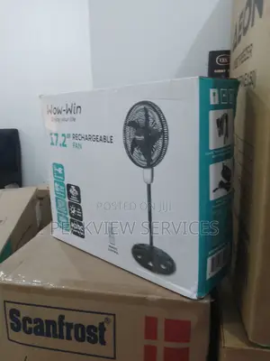 New in Wow Win Rechargeable Standing Fan (17.2 Inches)