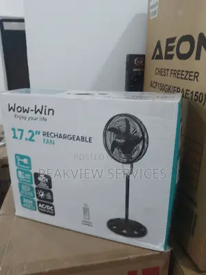 New in (17.2) Inches Wow Win Rechargeable Fan