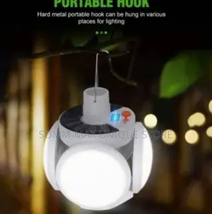 Led Football Foldable Solar Bulb With Hook - 40W