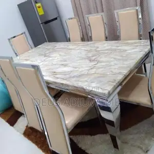 8 Seaters Marble Dining Table and Chairs for Dining Room