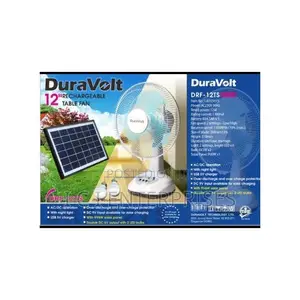 Duravolt 12 Inches Rechargeable Table Fan With Solar Panel