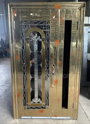7ft by 4ft Gold Glass Door (Church Design)