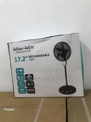 Wow Win Rechargeable Standing Fan 17.2"With Led Light