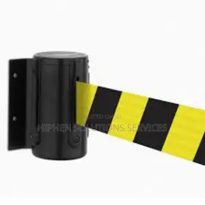 Queue Barrier Post Wall Mount Retractable 5m Black