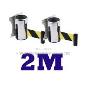 5M Wall Mounted Retractable Red Security Belt Rope Barrier