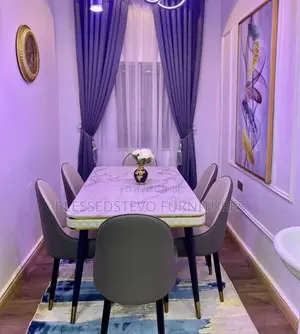 Marble Dining Table With 6 Chair Ash Color Chair