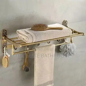 Mat Gold Towel Rack With Hook
