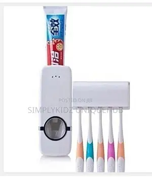 Toothbrush Holder and Toothpaste Dispenser - 2 in 1