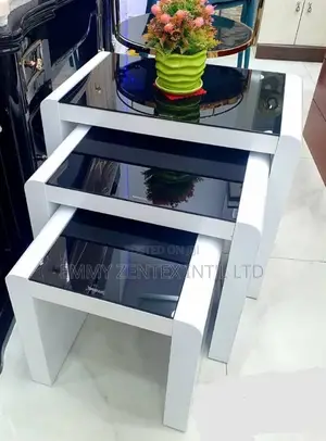 High Quality Modern 3steps Wooden Side Stool With Glass Top
