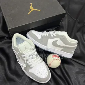 Original Air Jordan 1 Low Aluminium Wolf Grey Sneakers