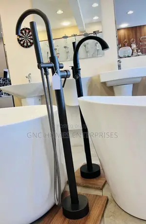 Standing Shower for Acrylic Bathtub Black