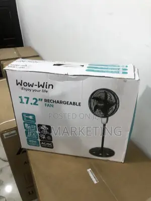 Wow Win 17." Rechargeable Standing Fan Strong Blade