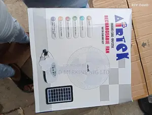Airtek 12" Table Fan Rechargeable With Solar Panel