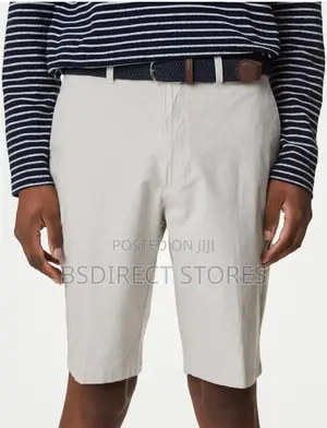 Marks And Spencer Natural 38in Striped Belted Stretch Chino
